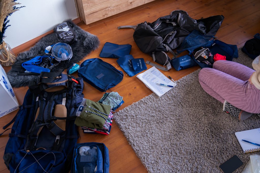 inpakken voor een jaar op reis, backpack inpakken, tas inpakken, inpakken voor op reis