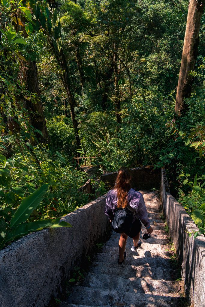trap naar krater catarata del toro, hike naar catarata del toro, 350 trede naar waterval, trap naar waterval, trap naar hidden gem