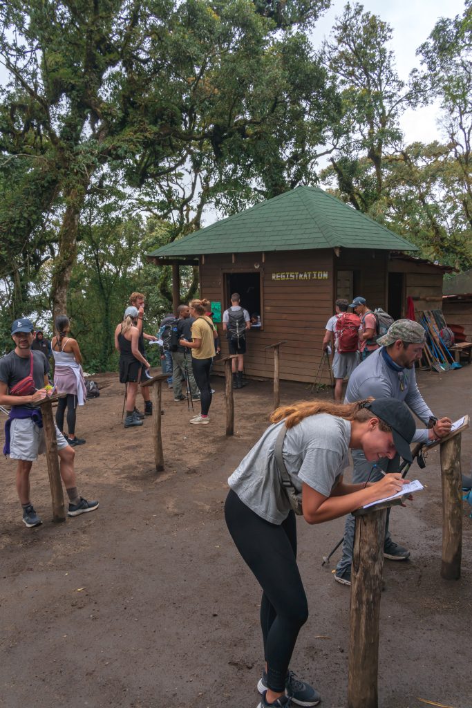 ingang national park acatenango, inschrijven en betalen acatenango