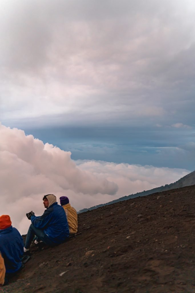 hike fuego vulkaan, uitzicht vanaf fuego