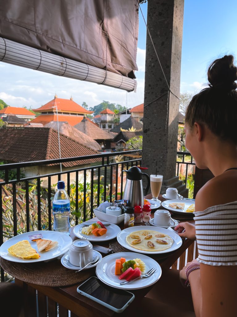 ontbijt bij Taman Ayu in Ubud Bali