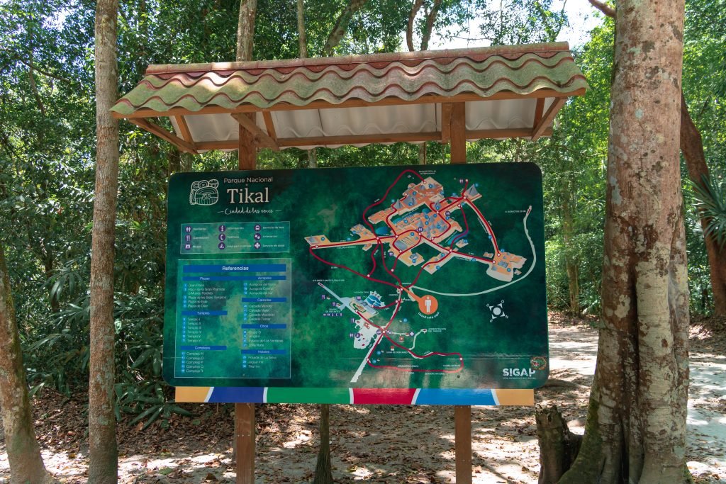 plattegrond tikal, guatemala, maya-beschaving