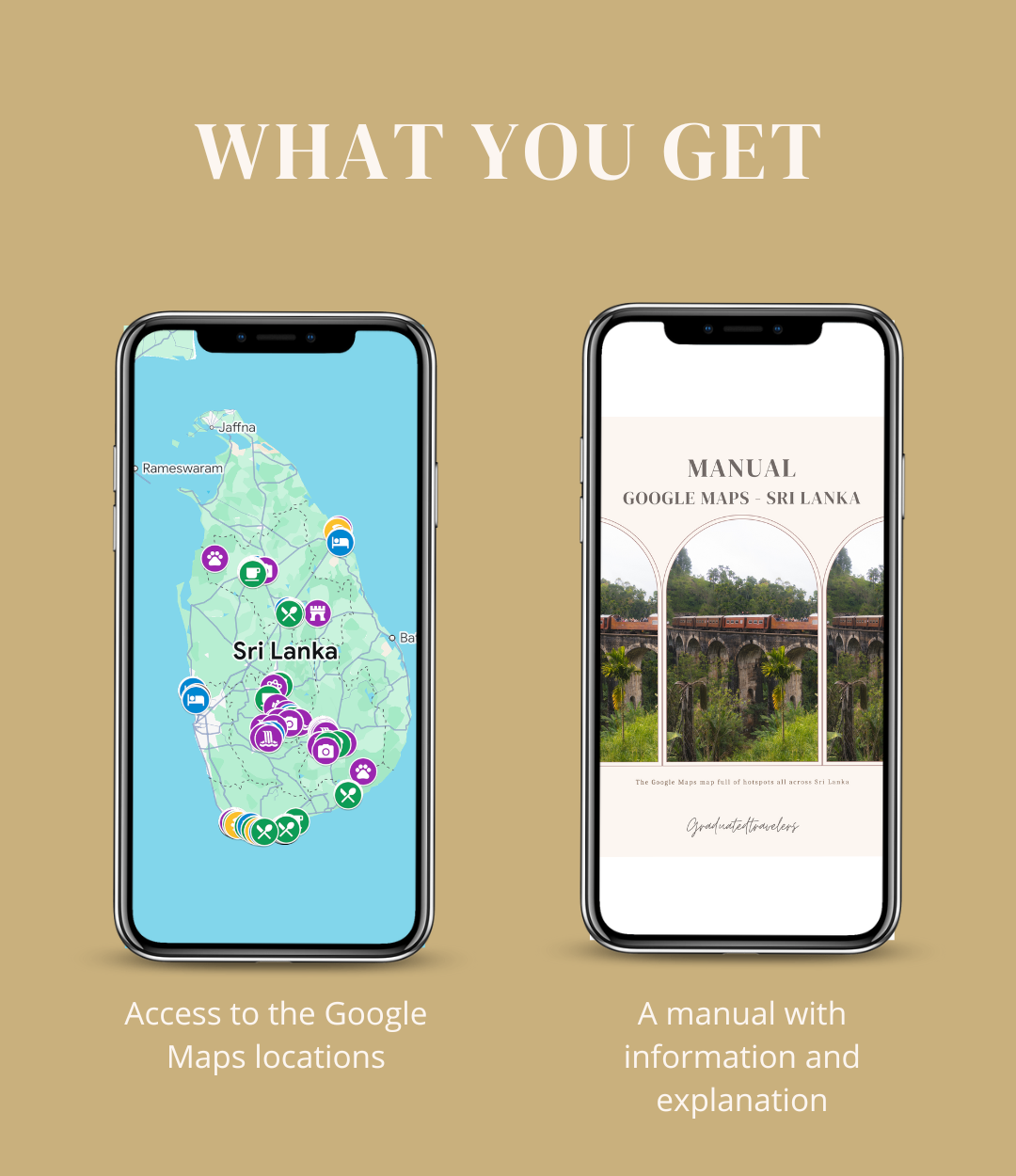 handleiding google maps-kaart sri lanka, hotspots sri lanka